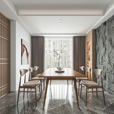 现代餐厅SU模型