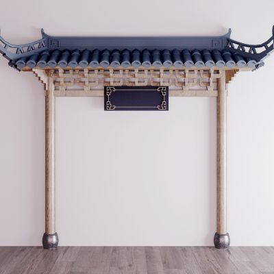 中式古建门头屋檐