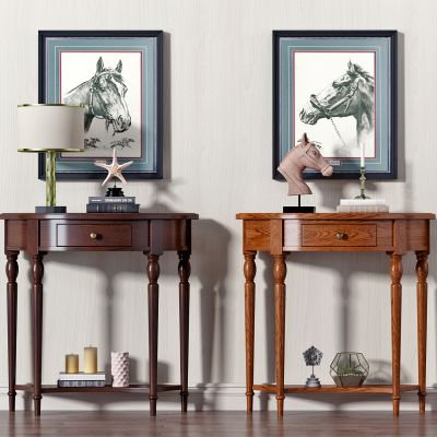 美式半圆弧玄关柜