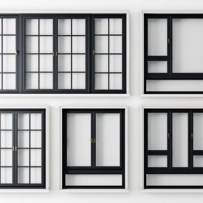 现代铝合金窗户，建筑窗