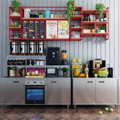 现代奶茶店操作台