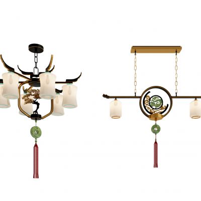 新中式流苏多头吊灯