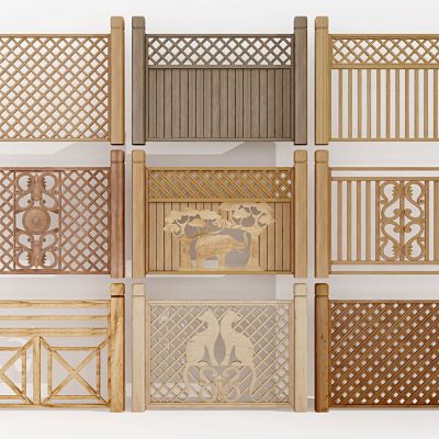 北欧原木栏杆栅栏篱笆，院墙