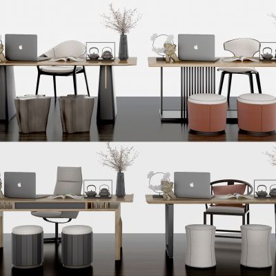 新中式实木书桌椅