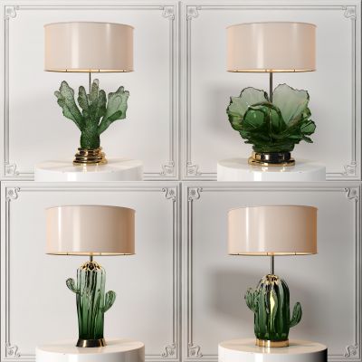现代玻璃仙人掌台灯