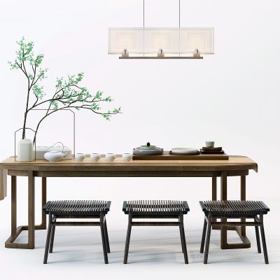 新中式实木茶桌椅