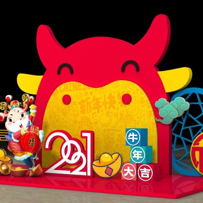 牛年新年，节日展品，美陈