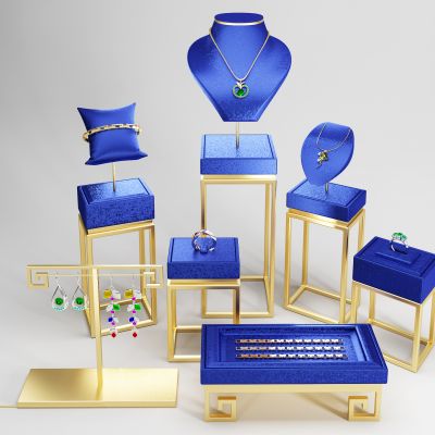 现代珠宝首饰项链，展架陈列