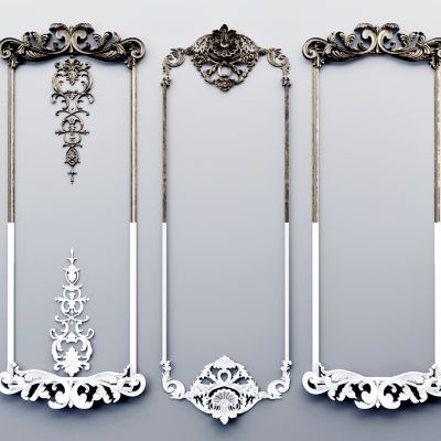 法式石膏雕花线条，护墙板角花