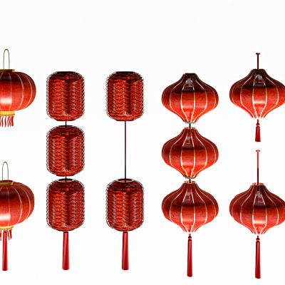 新中式大红灯笼，吊灯