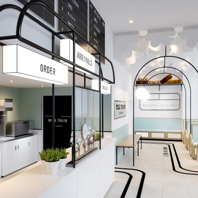 现代简约轻奢风格咖啡馆，咖啡厅