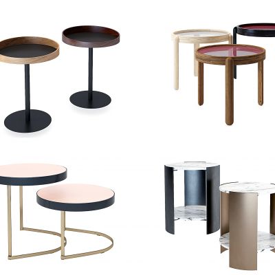 现代圆形边几组合