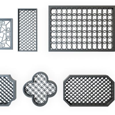 中式园林窗花，花窗