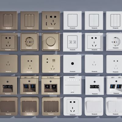 现代智能开关插座面板，开关插座组合