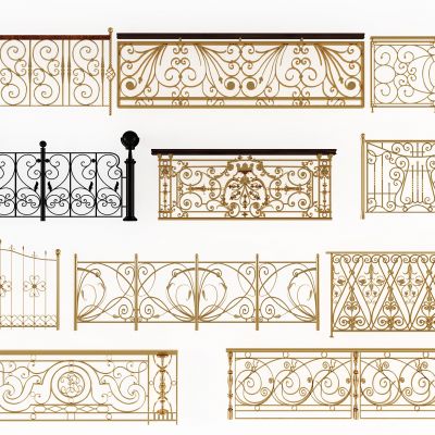 欧式雕花铁艺栏杆护栏，扶手