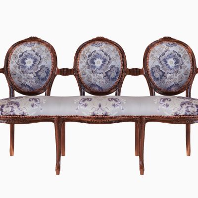 美式实木三人沙发椅