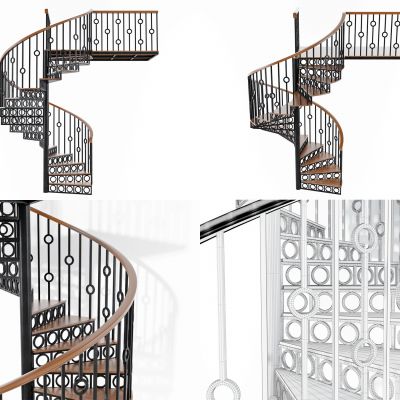 现代铁艺旋转楼梯