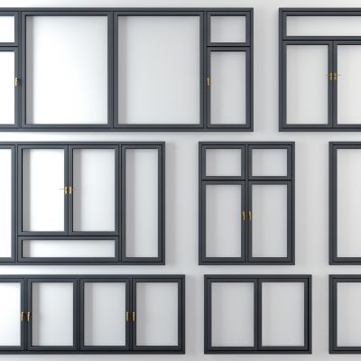 现代铝合金窗户，建筑窗