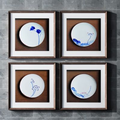 新中式碟画装饰画