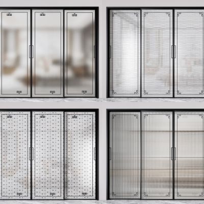 新中式玻璃推拉门