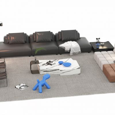 现代风格沙发茶几组合