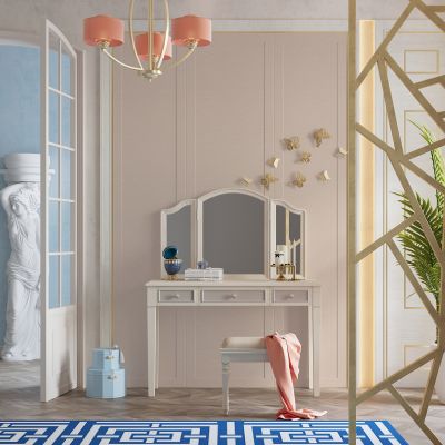 美式实木梳妆台