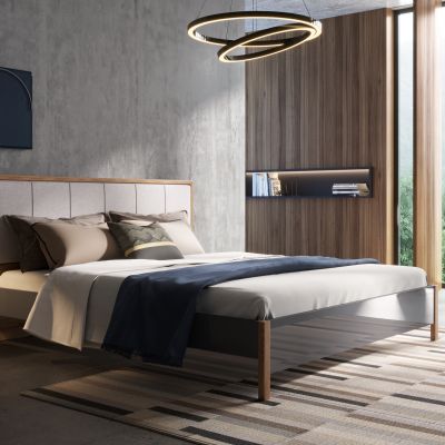 现代实木双人床