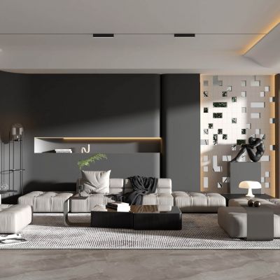 现代风格的客厅