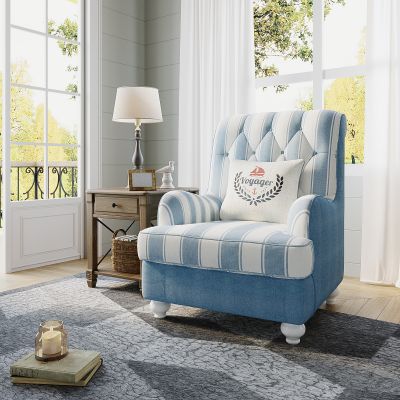 美式布艺单人沙发
