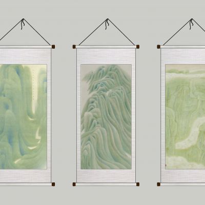 山水水墨画挂画，组合装饰画