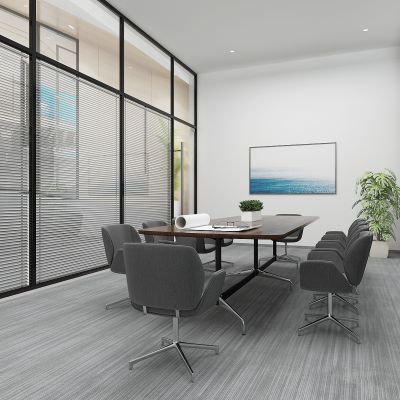 现代办公洽谈室，接待室，小会议室，办公玻璃高隔，百叶玻璃隔断墙，洽谈桌椅