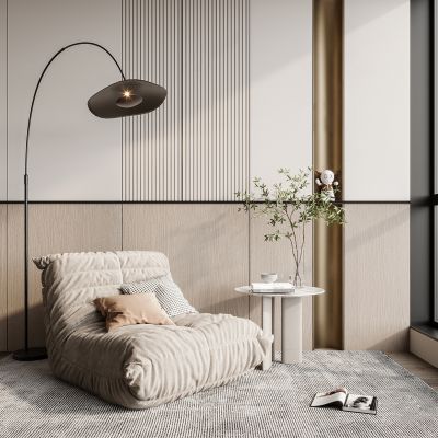 现代浅咖色懒人沙发