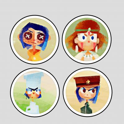 现代儿童卡通装饰画,可爱人物组合挂画