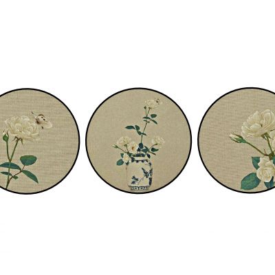 新中式清新典雅水墨丹青装饰画 花瓶组合挂画