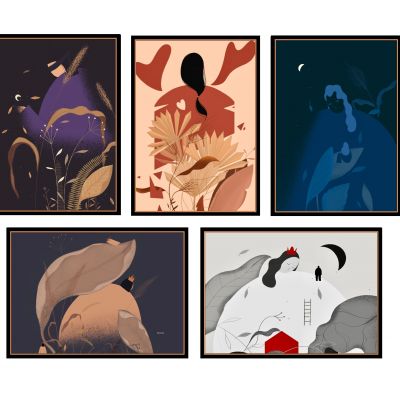 现代抽象人物组合装饰画