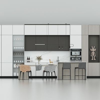 现代餐厅岛台柜，岛台餐桌，酒柜，餐边柜，装饰柜，消毒柜