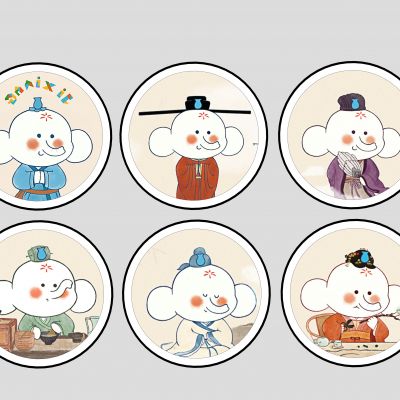 现代儿童卡通装饰画,可爱大象 动物组合挂画