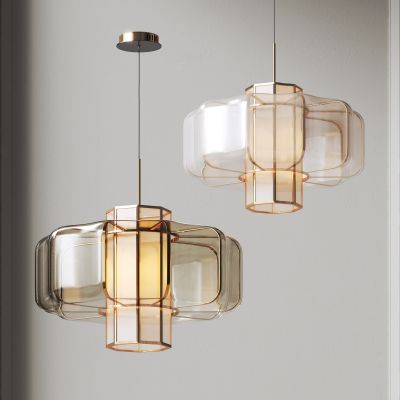 新中式玻璃灯笼吊灯