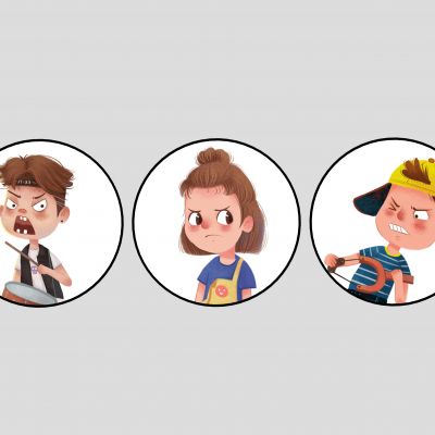 现代儿童卡通可爱人物装饰画,组合挂画