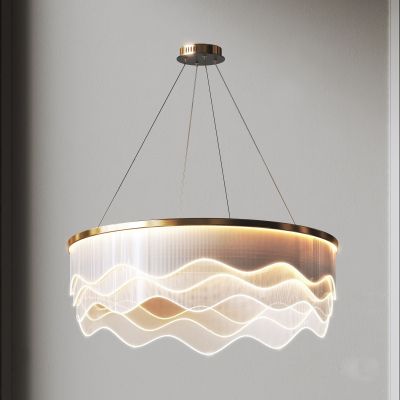 新中式禅意山水波纹吊灯