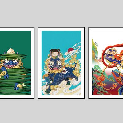 现代儿童卡通装饰画，神话 哪吒