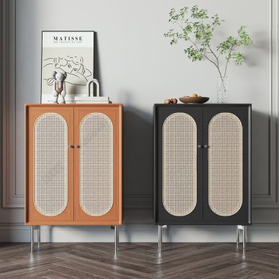 北欧藤编边柜斗柜