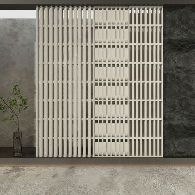 侘寂风空心砖隔断