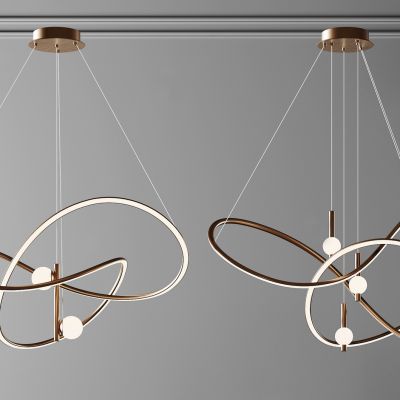 现代轻奢线性曲线吊灯