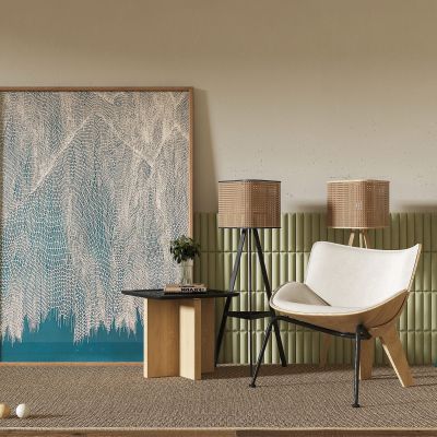 现代单人沙发,休闲椅,边几,挂画,地毯,落地灯