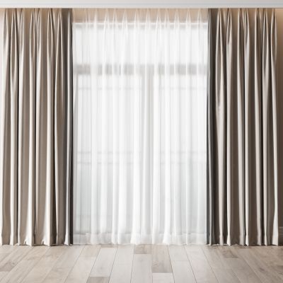 现代浅咖色窗帘