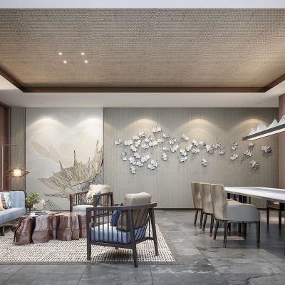 新中式别墅客厅