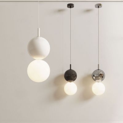 现代极简双圆球吊灯