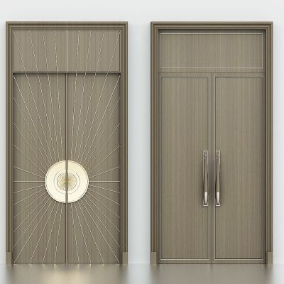 现代别墅大门，室内通顶双开门，到顶双开门