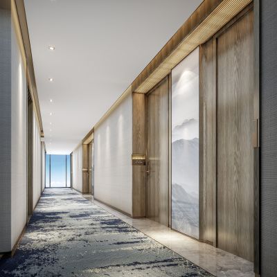 现代酒店客房过道